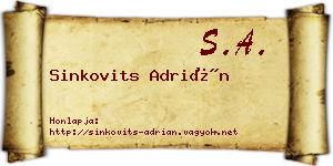 Sinkovits Adrián névjegykártya